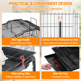 162cm Large Bird Cage with Open Play Rooftop Rolling Stand Slide-out Tray Storage Shelf for Parrot Budgies Finch Canary Parakeet