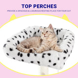 73in Fan-Shaped Space-Saving Corner Cat Tower/Multi-Level Tall Cat Tree for Indoor Kitties/Cozy Baskets Condos House Perches