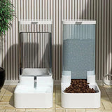 Automatic Pet Feeder & Water Dispenser – Gravity Feeding Station for Dogs & Cats, Large Transparent Capacity